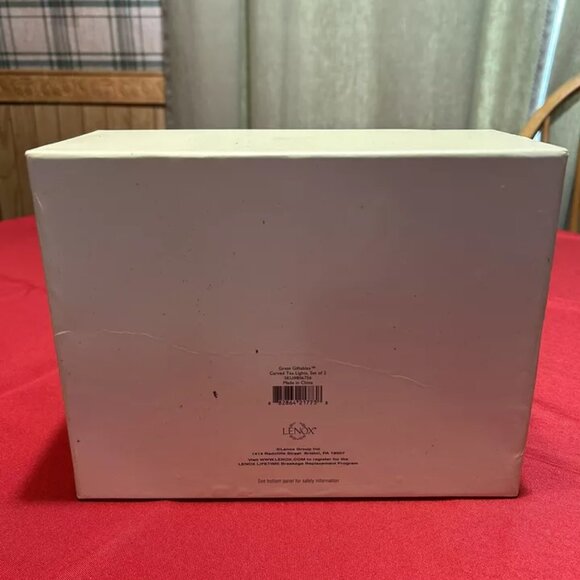 Lenox Great Giftables Carved Tea Light Lamp w/Shade - Gold Trim - Set of 2 #S4 - Picture 2 of 2